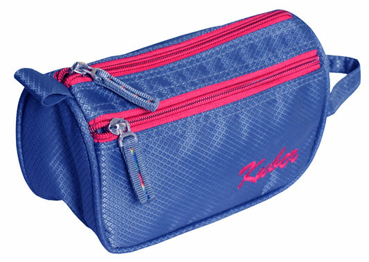 Kuber Industries Portable Lightweight Rexien Travel Toiletry Bag Shaving Kit with Carrying Strap Blue