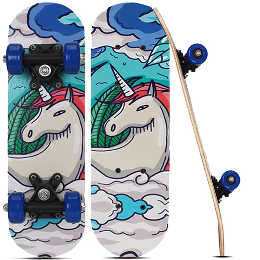 Strauss Kids Skateboard White Horse  43 CM Maple Wood Skateboard for Kids Upto 5 Years  Recommended for Boys and Girls  Beginner