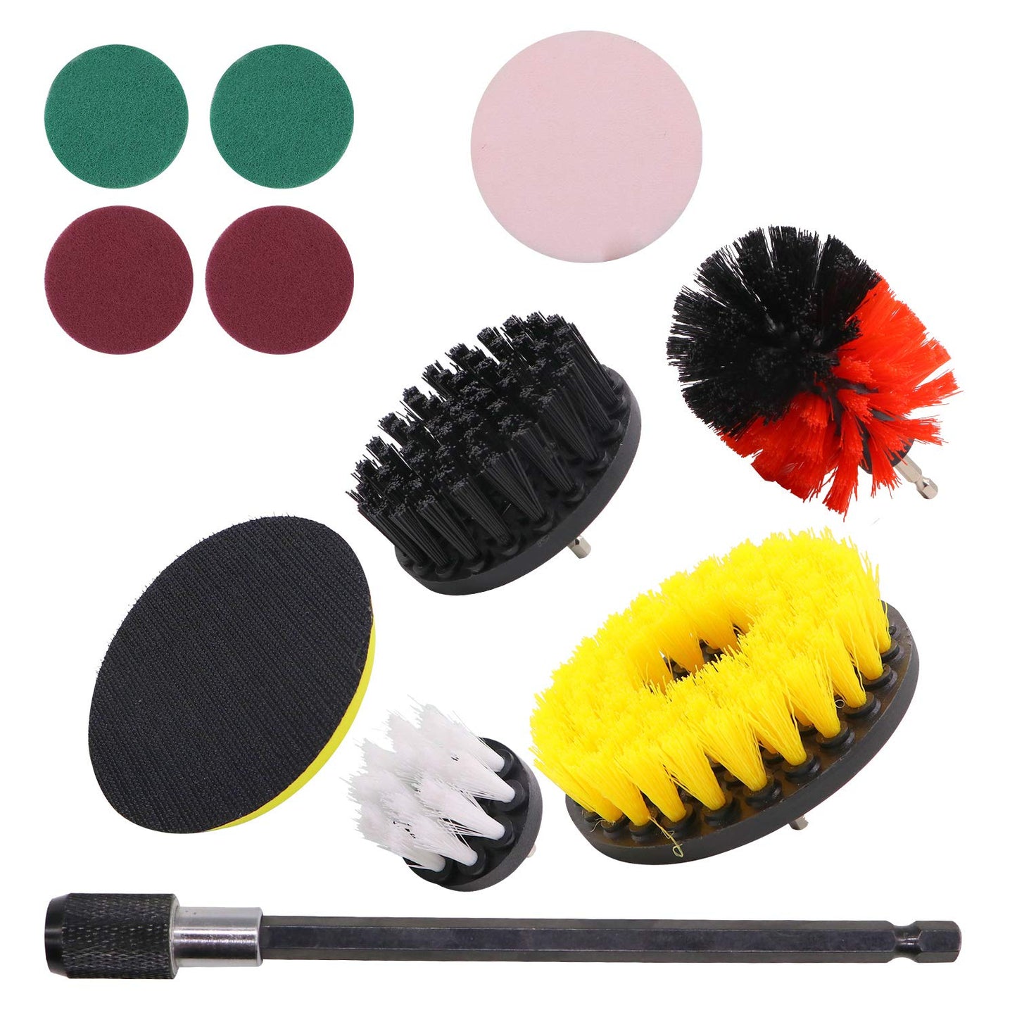 Cheston 10 Pcs Electric Drill Brush Scrubber Kit for Floor, Bathroom, Tile, Car, Bike, Grout, Shower, Kitchen with 10 Accessories