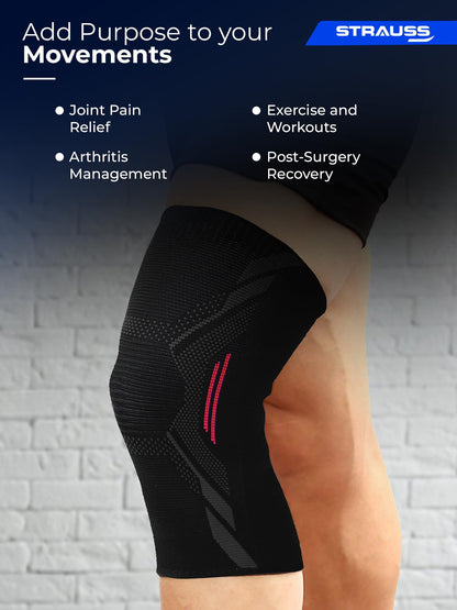 STRAUSS Sports Knee Caps for Women and Men  Supportive Knee Cap for Joint Protection I Includes Knee Support for Women and Men