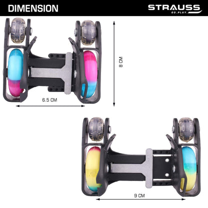 Multicolor Strauss Street Quad Roller Skates Gliding with LED Wheels