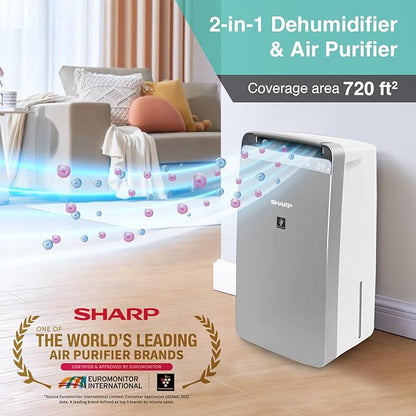 SHARP dehumidifier with Air Purifier with I Plasmacluster Tech fights against Mold Fungus VOCs