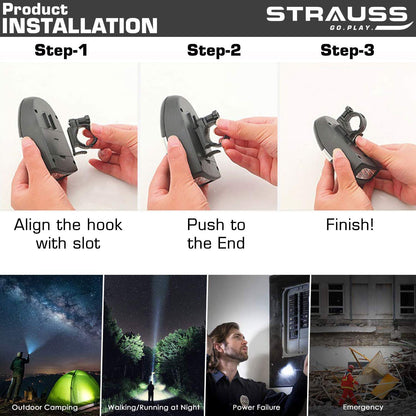 Strauss Bicycle Headlight  Taillight Multicolor Headlight BlackGreen