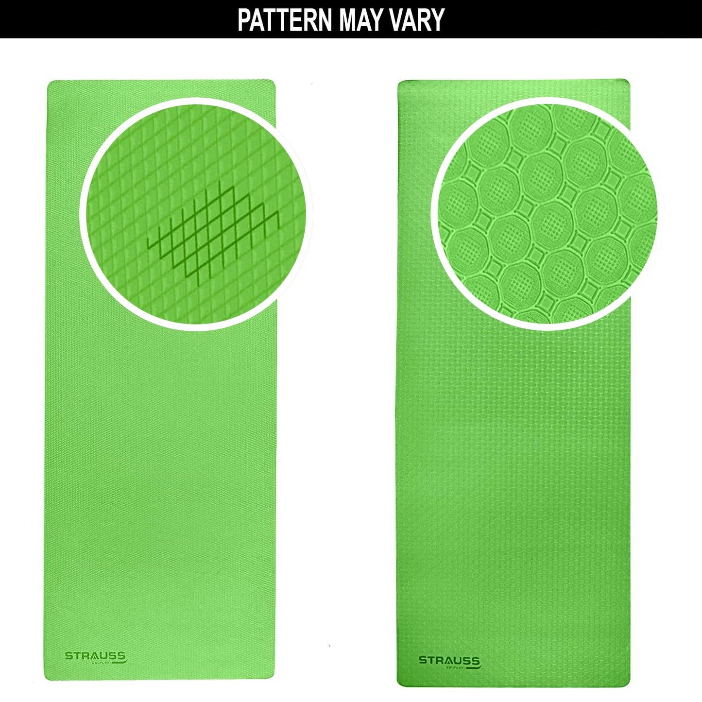 Strauss Anti Skid EVA Yoga Mat with Carry Bag 4mm Green