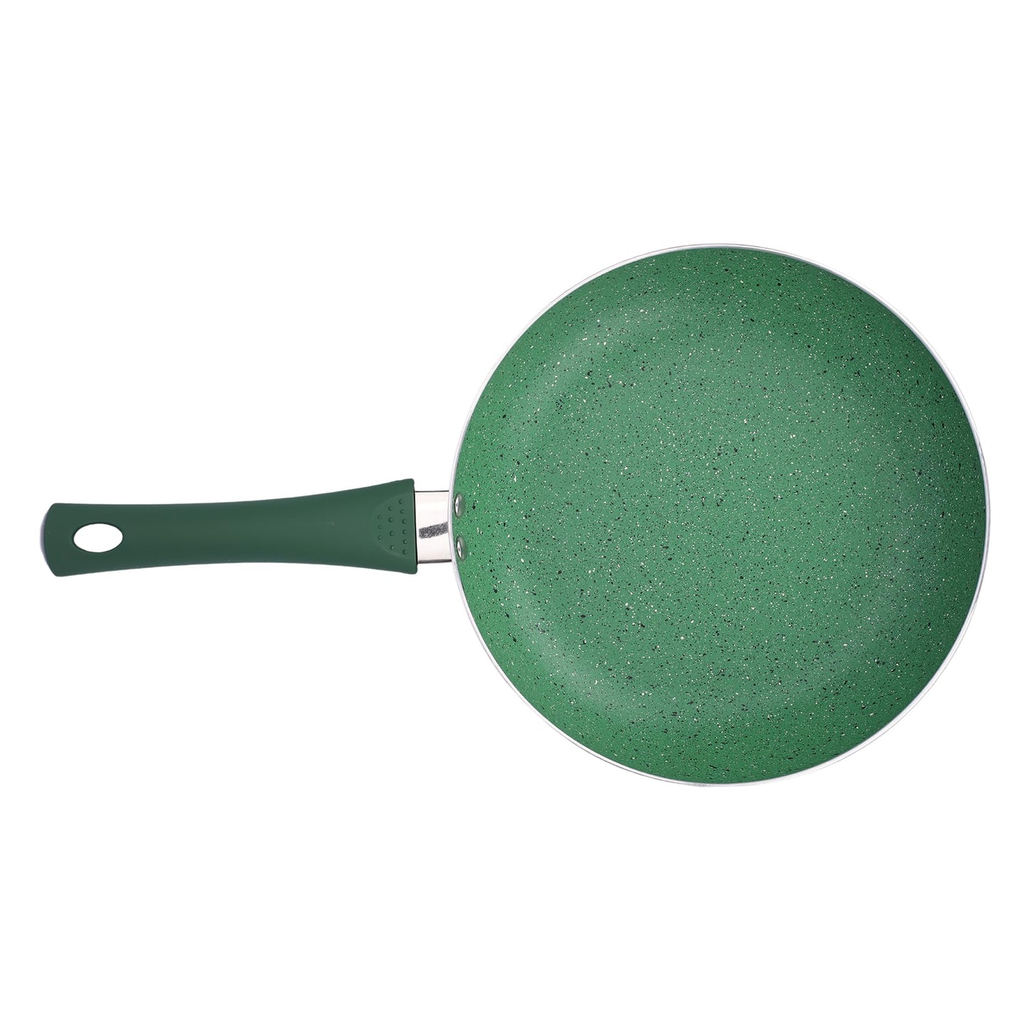 USHA SHRIRAM 18cm Emerald Non Stick Fry Pan, Minimal Oil Cooking, Nonstick Egg Fish Fry Pan, Green.