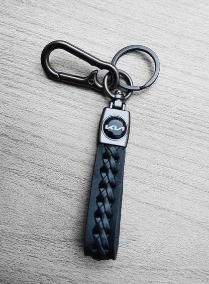 KIA leather CAR Keychain in premium Metal finish