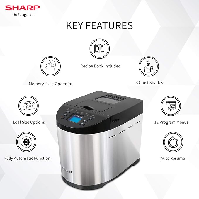 SHARP Atta and Bread Maker for Home Kitchen  Fully Automatic Functions