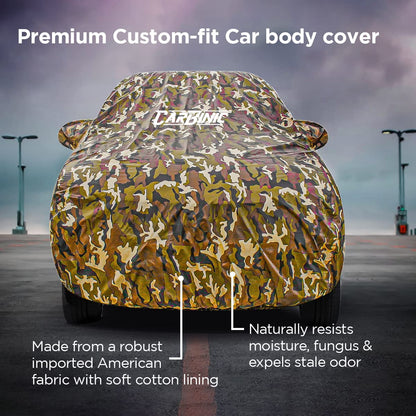 CARBINIC Car Cover for Tata Harrier 2019: Waterproof, Dustproof, UV Resistant, Triple Stitched, Fully Elastic, Outdoor Protection.