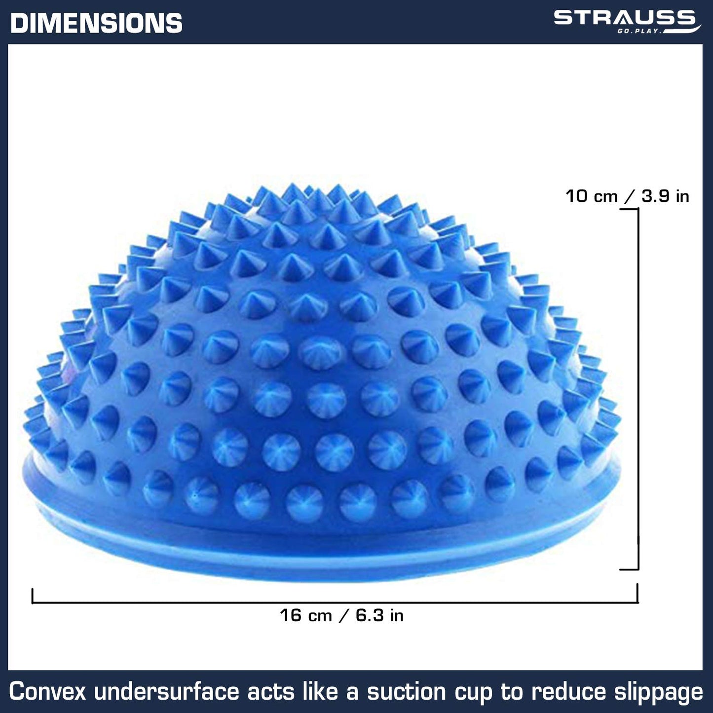 Strauss Hedgehog Balance Pods for Kids & Adults: Foot Massage, Stability Training, Yoga, Gymnastics, Core Strength - Blue