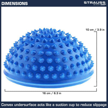 Strauss Hedgehog Balance Pods for Kids & Adults: Foot Massage, Stability Training, Yoga, Gymnastics, Core Strength - Blue