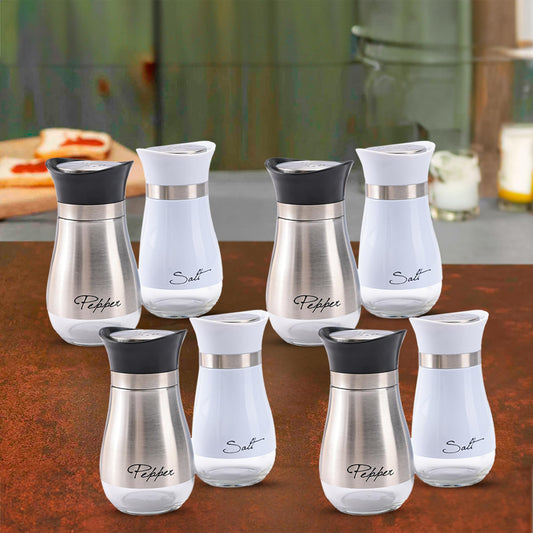 The Better Home Glass Salt & Pepper Shakers Set, Moisture-Proof, Perfect Pour Holes, Pack of 4 for Kitchen, Dining Table, Restaurant