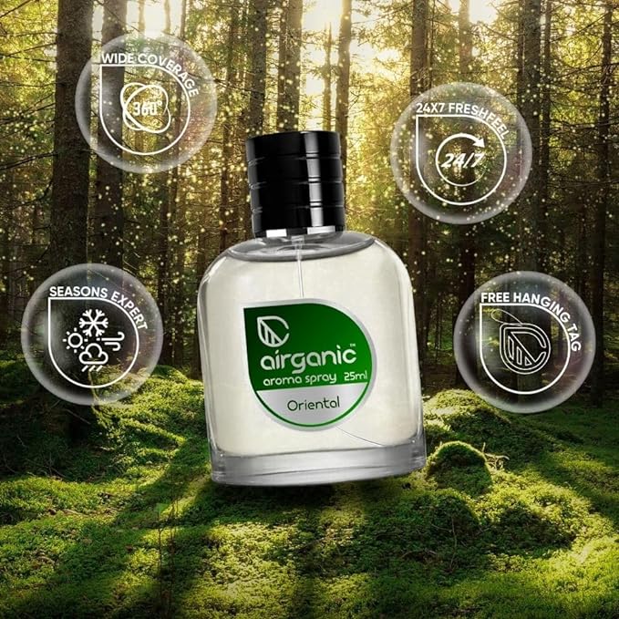 AIRGANIC Aroma Fine Spray Combo - New Car Scent  oriental Fine Spray - 25 ml each