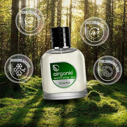 Airganic Aroma Car Freshener Combo Pack  Fine Spray New Car Scent  Aroma Cube Arabic Oud air fragrance