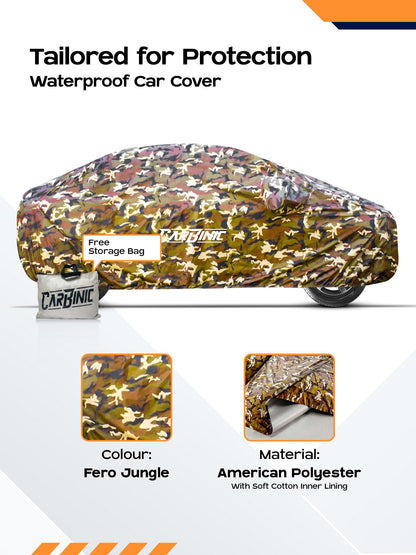 CARBINIC Waterproof Car Cover for Hyundai Venue 2019: Dustproof, UV Proof, Mirror Pockets, Antenna, Triple Stitched, Double Layered.