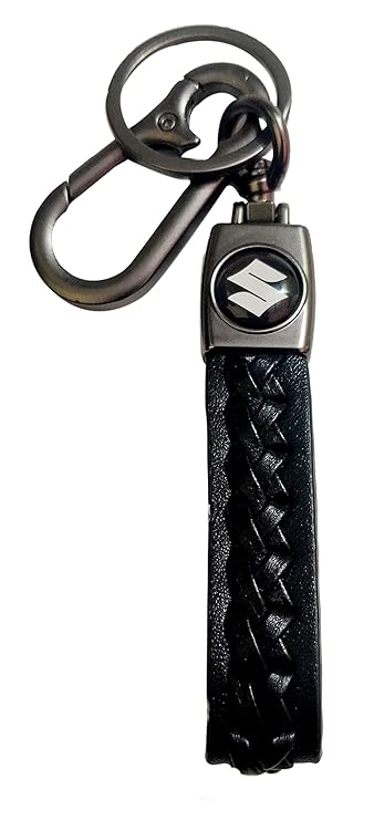 Suzuki leather CAR Keychain in premium Metal finish