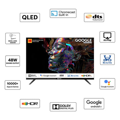 Kodak 80 cm 32 inches Matrix Series QLED Android Google TV 32MT5077 Black