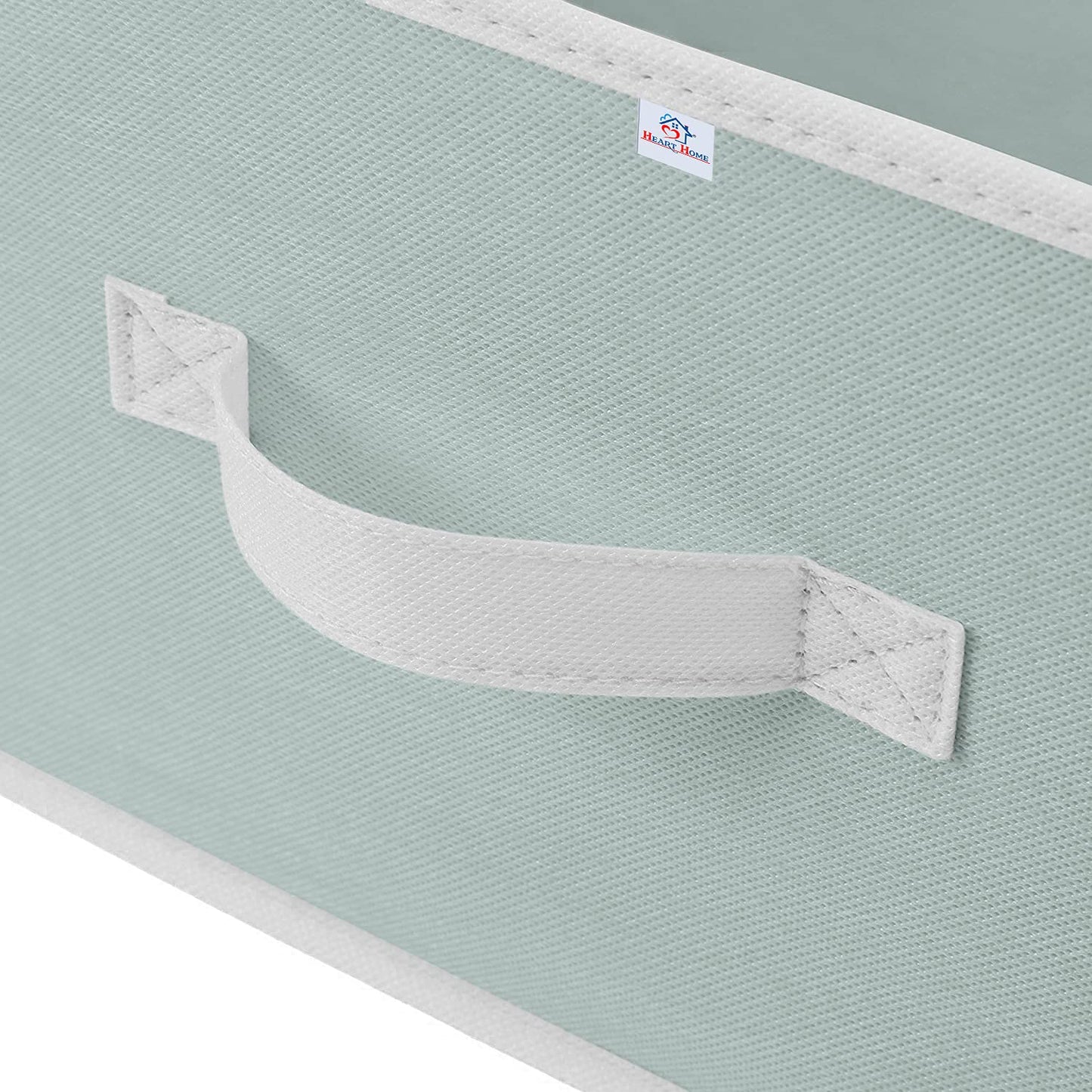 Heart Home Foldable Storage Box, Durable Handle, 40x29x23 cm, Grey, Non-woven.