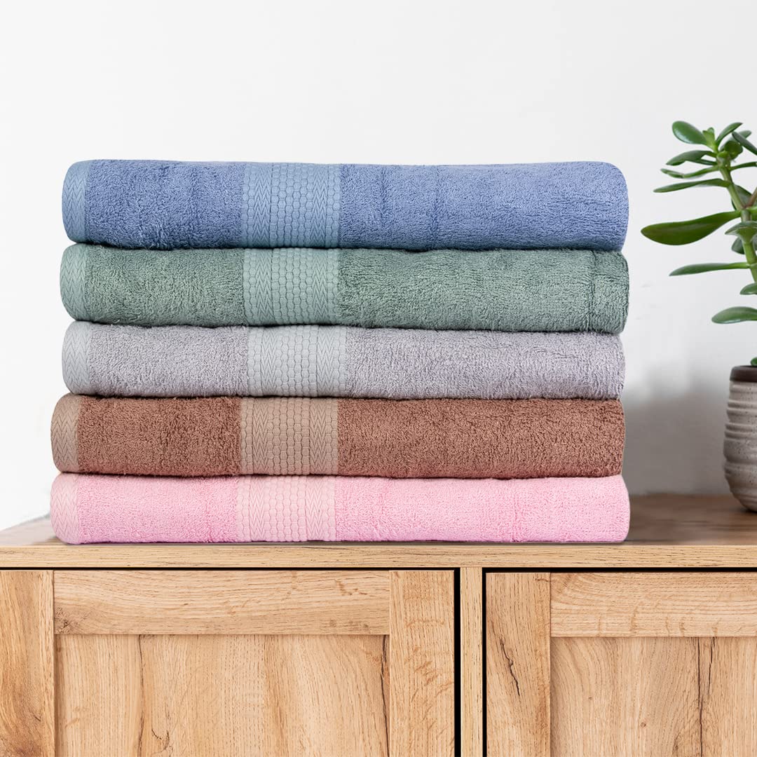 BePlush Bamboo Towels for Bath  Ultra Soft Highly Absorbent Quick Dry Anti Bacterial Bamboo Bath Towel for Men  Women  450 GSM 27 x 55 Inches 2 Pink  Sky Blue