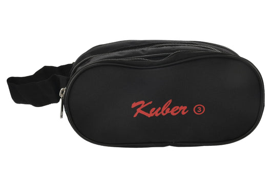 Kuber Industries Travel Toiletry Bag, Shaving Kit for Men, 3 Zipper Compartments, Black, Pack of 1