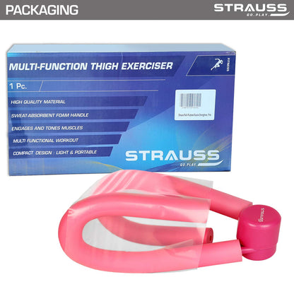 Strauss Thigh Exerciser: Multifunction Thigh Workout Reducer, Foam & Steel, Home Gym, Inner Thigh, Hip & Pelvis Trainer for Women, Pink.