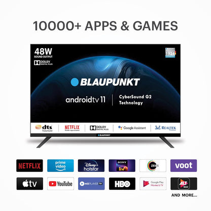 Blaupunkt CyberSound G2 Series 108 cm 43 inch Full HD LED Smart Android TV 2023 Edition with Dolby Digital Plus  48 W Sound Output 43CSG7105