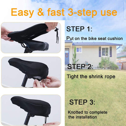 Strauss Saddle Seat Cover with Anti-Slip Granules  Soft Thick Padding  Superior Comfort Breathable Design  Comes with Adjustable Rope Straps  Fits All Cycles Black