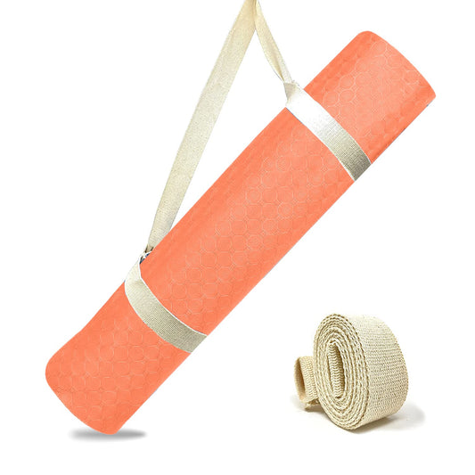 Strauss TPE Yoga Mat, 8MM, Anti-Slip, with Carry Strap. Ideal for Home Workout, Gym, Yoga. Suitable for Men, Women, Kids. Orange.