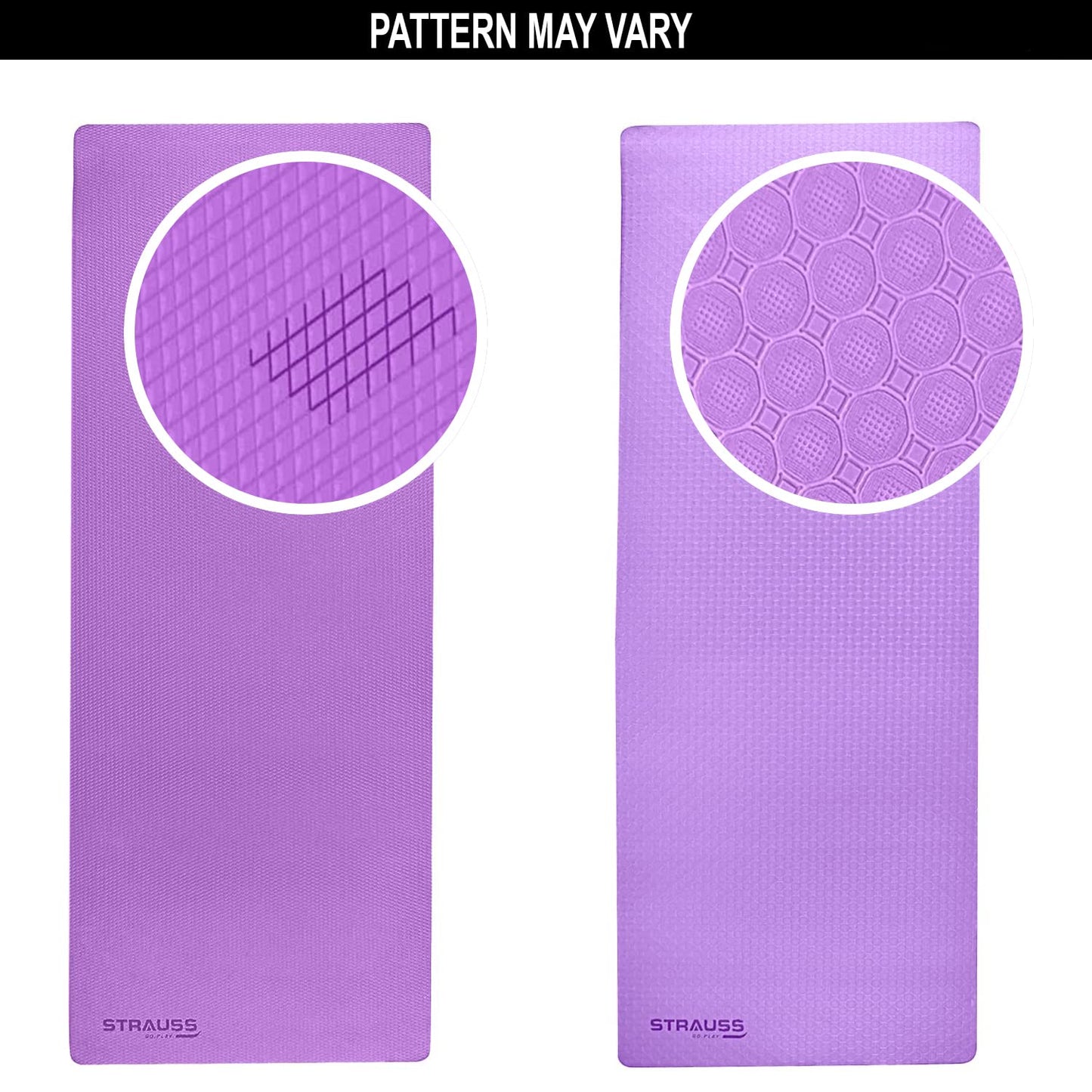 STRAUSS TPE Dual Layer Yoga Mat, 6MM, Purple. Lightweight, Eco-Friendly, Ideal for Home Gym, Yoga, Pilates. Includes Carry Bag.