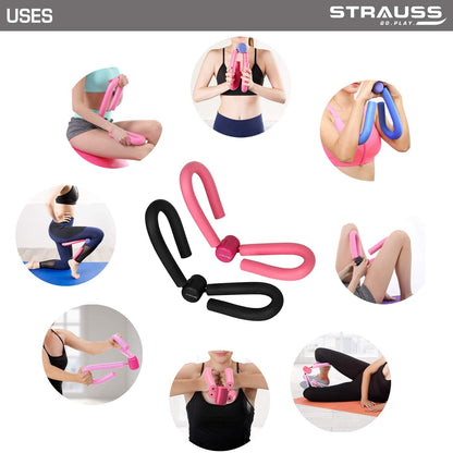 Strauss Thigh Exerciser: Multifunction Thigh Workout Reducer, Foam & Steel, Home Gym, Inner Thigh, Hip & Pelvis Trainer for Women, Pink.