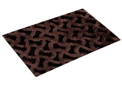 Heart Home Washable Non Slip Velvet Doormat for Indoor Dark Brown