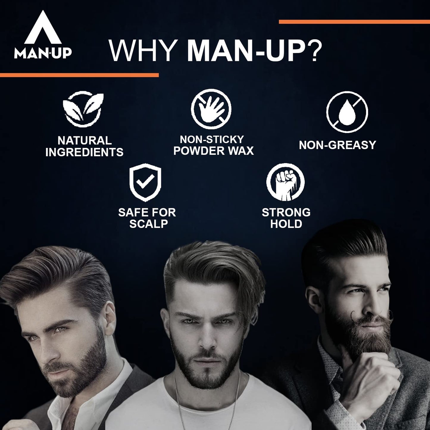 Man-Up Hair Volumizing Powder Wax For Men  10gm  Hair Removal Cream Spray  200ml Combo Mens Kit