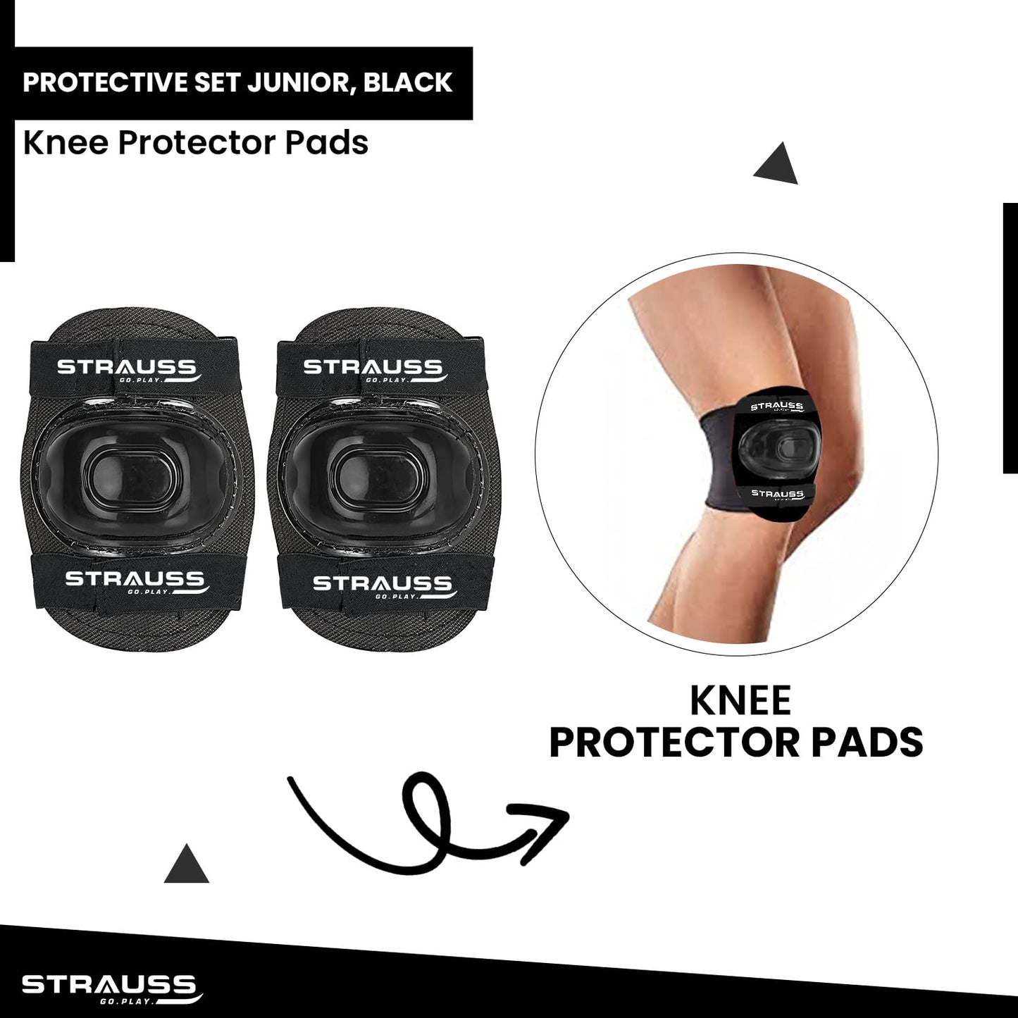 Strauss 4-Piece Roller Skating Protective Set: Helmet, Knee Pads, Elbow Pads, Wrist Guards. All-in-One Safety Gear for Skaters, Riders, Cyclists.