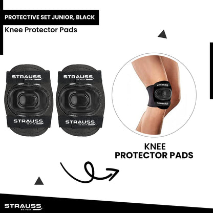 Strauss 4-Piece Roller Skating Protective Set: Helmet, Knee Pads, Elbow Pads, Wrist Guards. All-in-One Safety Gear for Skaters, Riders, Cyclists.