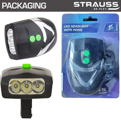 Strauss Bicycle Headlight  Taillight Multicolor Headlight BlackGreen