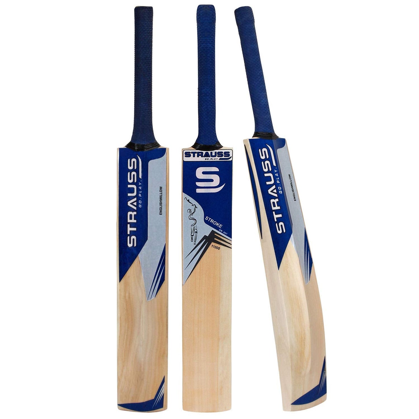 Strauss Cricket Bat  Edition 11000  English Willow  Size Short Handle  Premium Leather Ball Cricket Bat