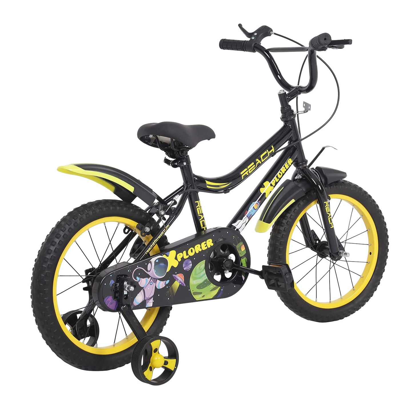 Reach Xplorer Kids Cycle 16T with Training Wheels, 90% Assembled, Frame Size 12, for Heights 3'8", Ages 4-8 Years