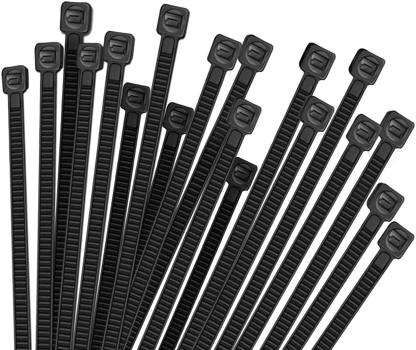 Kuber Industries 200 MM Self Locking Cable TiesHeavy Duty Nylon Zip TiesPack of 100 Black