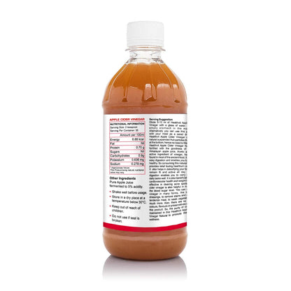 Healthvit Apple Cider Vinegar With Mother, 500ml: Weight Loss, Better Skin, Digestive Enzymes, Energy & Immunity Booster, Organic.