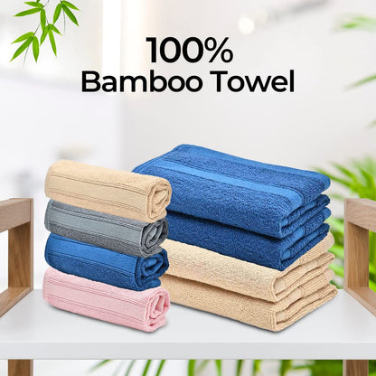 The Better Home 600GSM Bamboo Hand Towel, Anti-Odour, Anti-Bacterial, Ultra Absorbent, Quick Drying, Pack of 2, Blue.