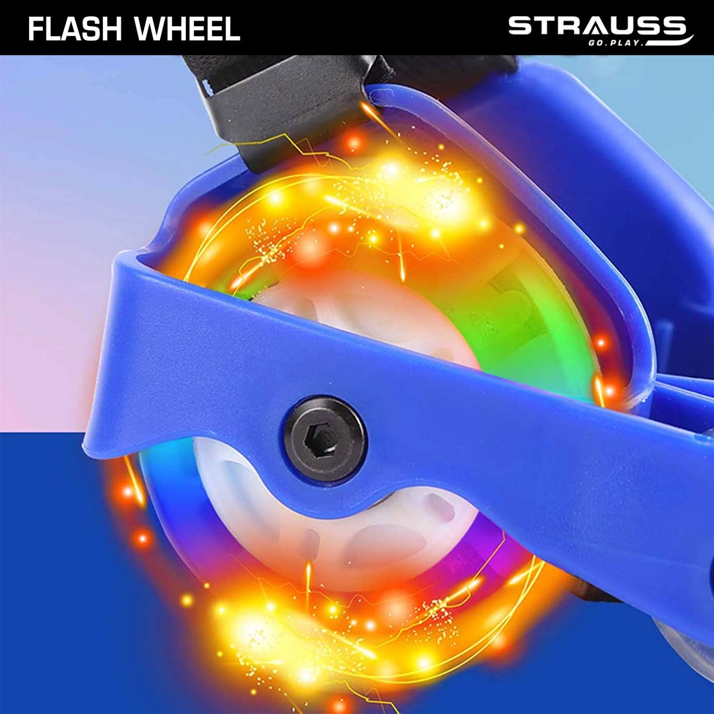 Multicolor Strauss Street Quad Roller Skates Gliding with LED Wheels