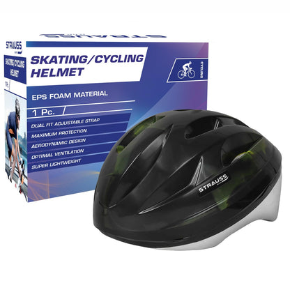 Strauss ELITE Cycling Helmet, Lightweight, Superior Ventilation, Premium EPS Foam, Ideal for Adults & Kids, Black/Red