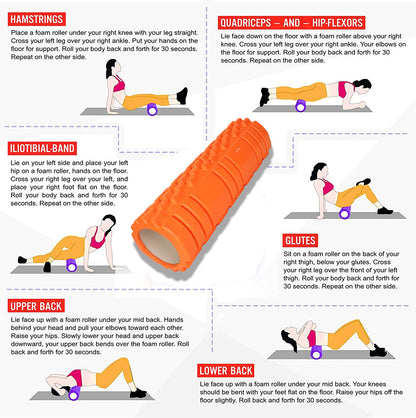 Strauss Deep Tissue Massage Foam Roller 45 cm Orange