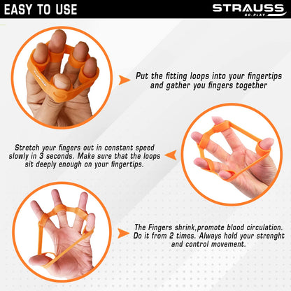 Strauss Silicon Palm Hand Grip Exerciser for Carpal Tunnel Relief & Grip Strength, Set of 2 Orange. Ideal for all skill levels.