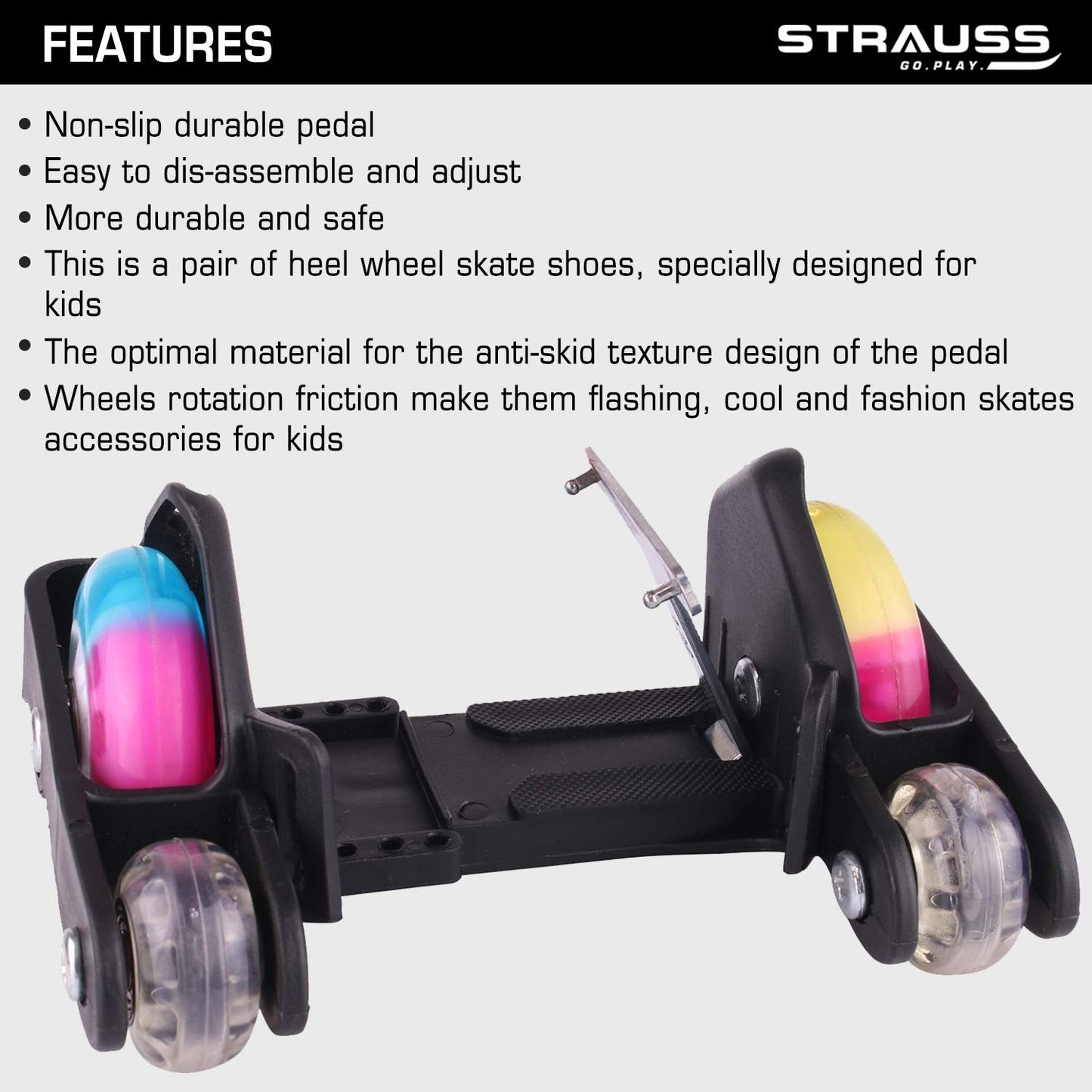 Multicolor Strauss Street Quad Roller Skates Gliding with LED Wheels