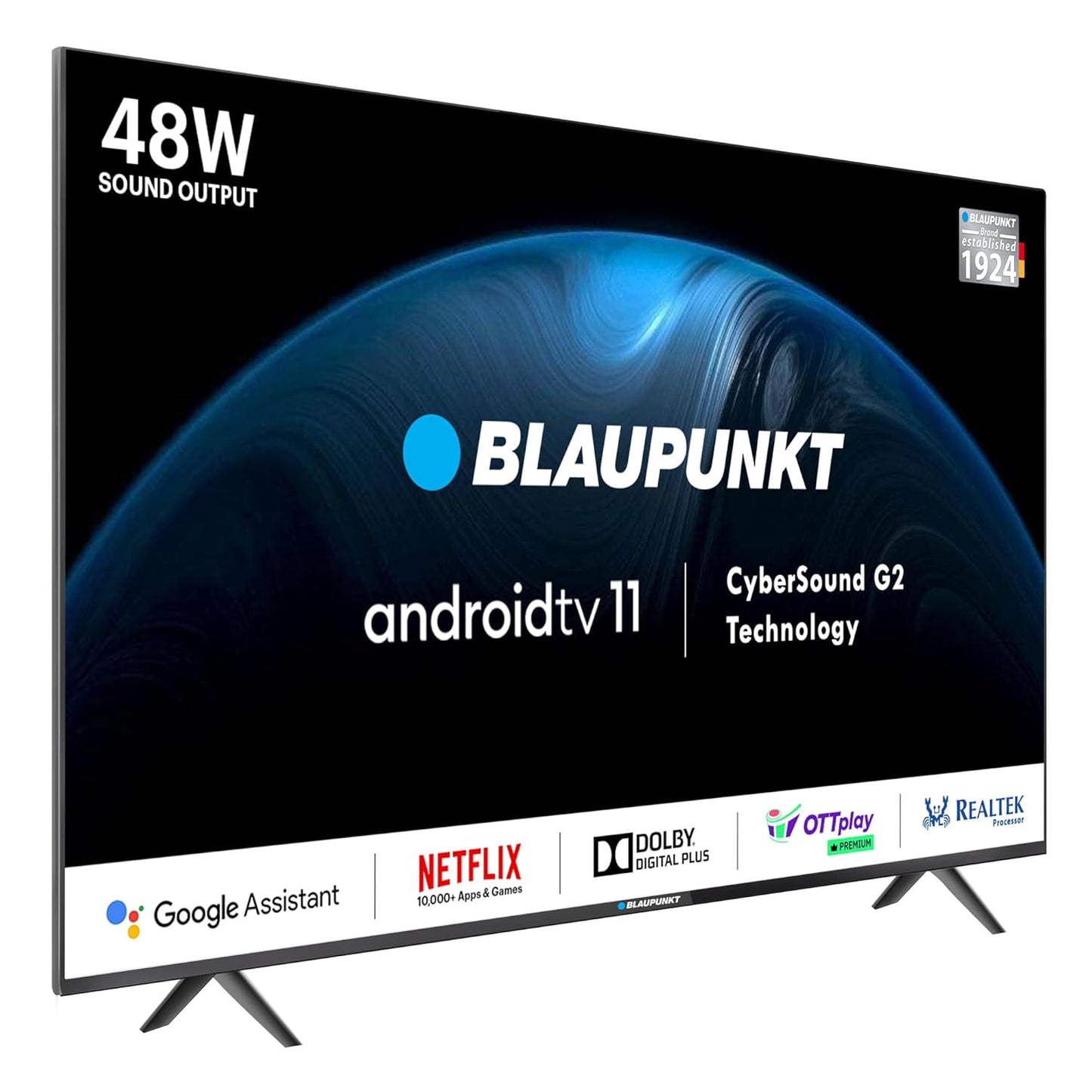 Blaupunkt CyberSound G2 Series 108 cm 43 inch Full HD LED Smart Android TV 2023 Edition with Dolby Digital Plus  48 W Sound Output 43CSG7105