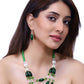 Yellow Chimes Necklace Set For Women Multilayer Dark Green Stone Pearl Beaded Necklace With Earring For Women and Girls