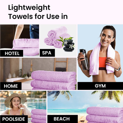 The Better Home Microfiber Bath Towel, Soft, Lightweight, Absorbent, Quick Drying, 140cm x 70cm, Pack of 4 (Pink/Beige) & Pack of 2 (Beige/Pink).