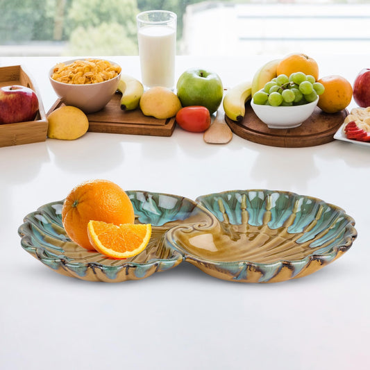 The Better Home Terra Series Ceramic Serving Tray Set for Dry Fruits, Snacks, Appetizers, Desserts, Pasta, Salads.