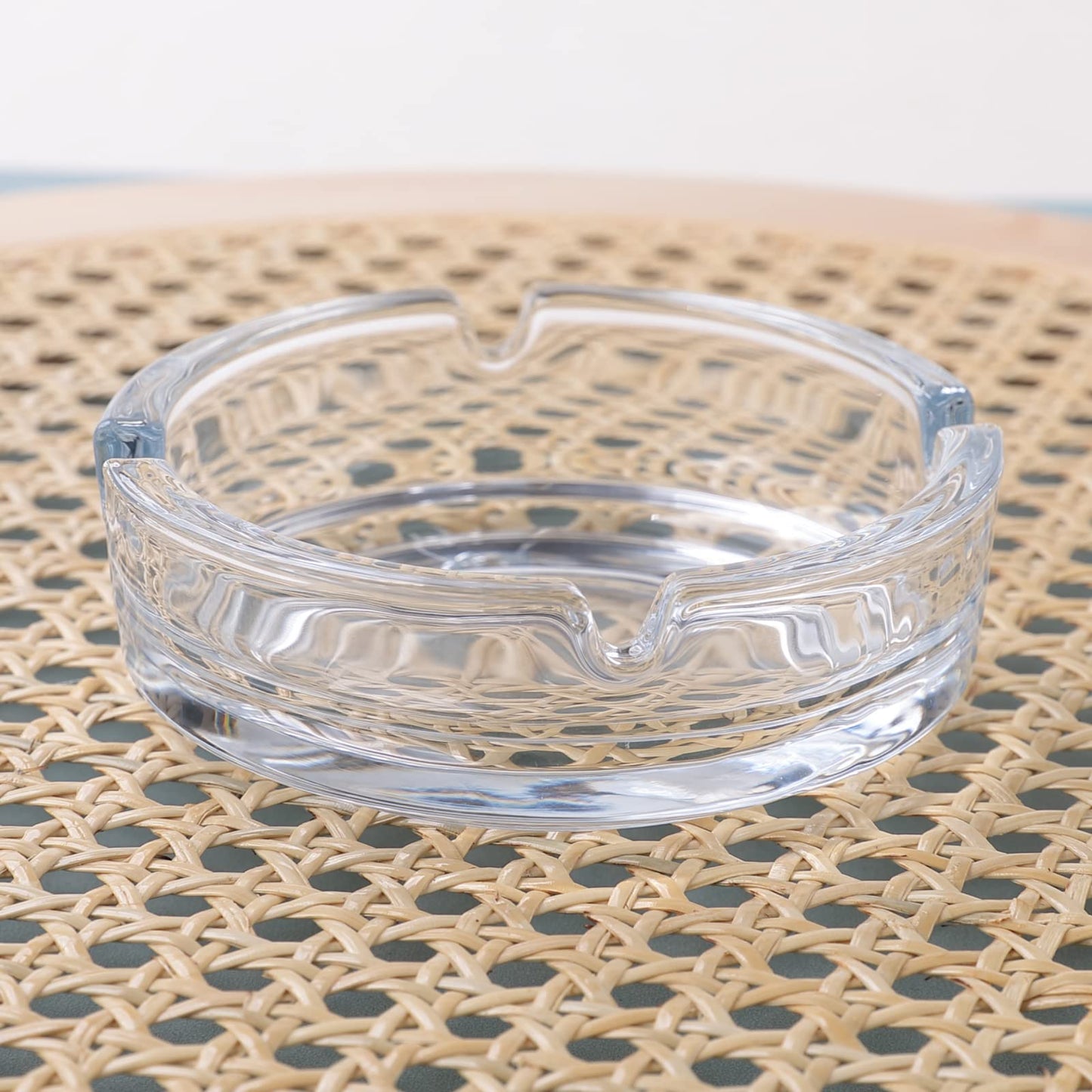 Kuber Industries Decorative Ash tray StylishRound Shape Pack of 2 Transparent