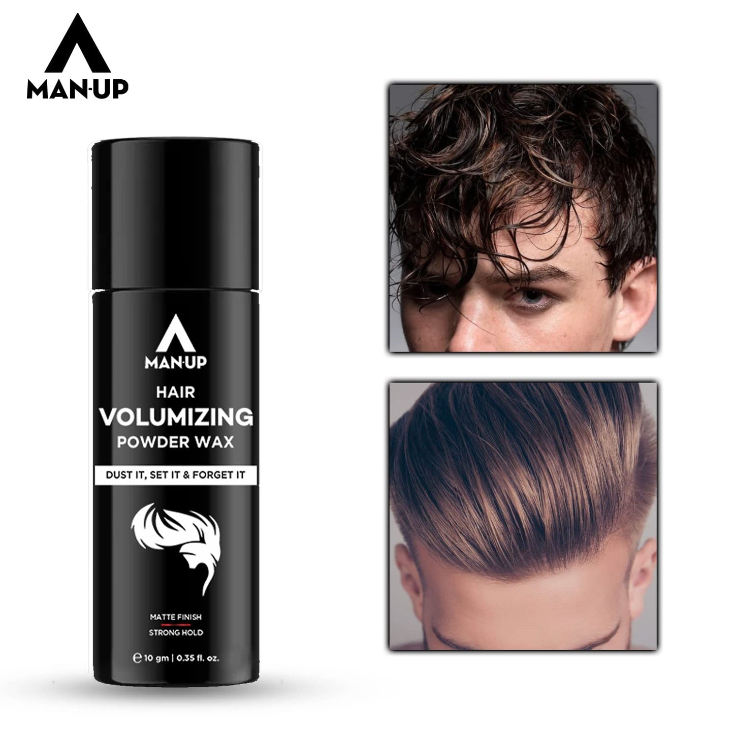 Man-Up Hair Volumizing Powder Wax For Men  Strong Hold With Matte Finish Hair Styling  All Natural Hair Styling Powder  For All Hair Types - 10gm Pack of 50